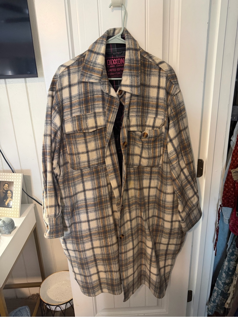 Cream, Gray & Brown Plaid Shacket